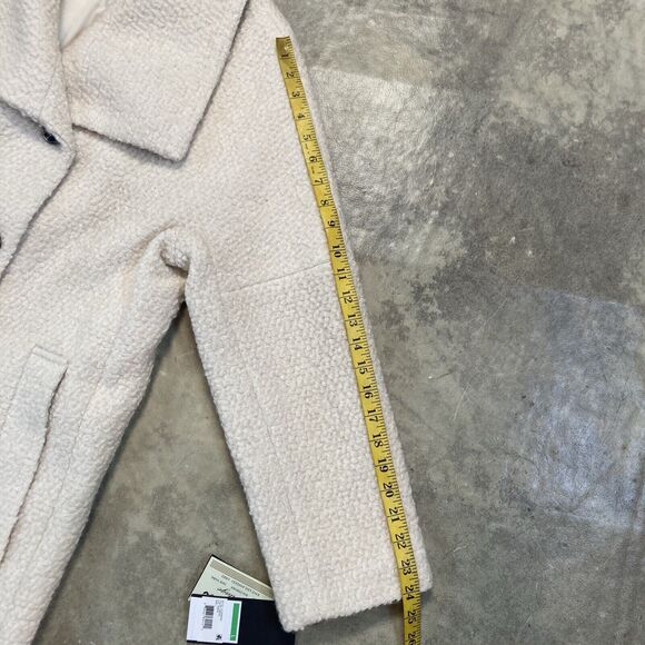London Fog Heritage Coat Womens Large Ivory Double Breasted Wool Blend Classic - Picture 7 of 13